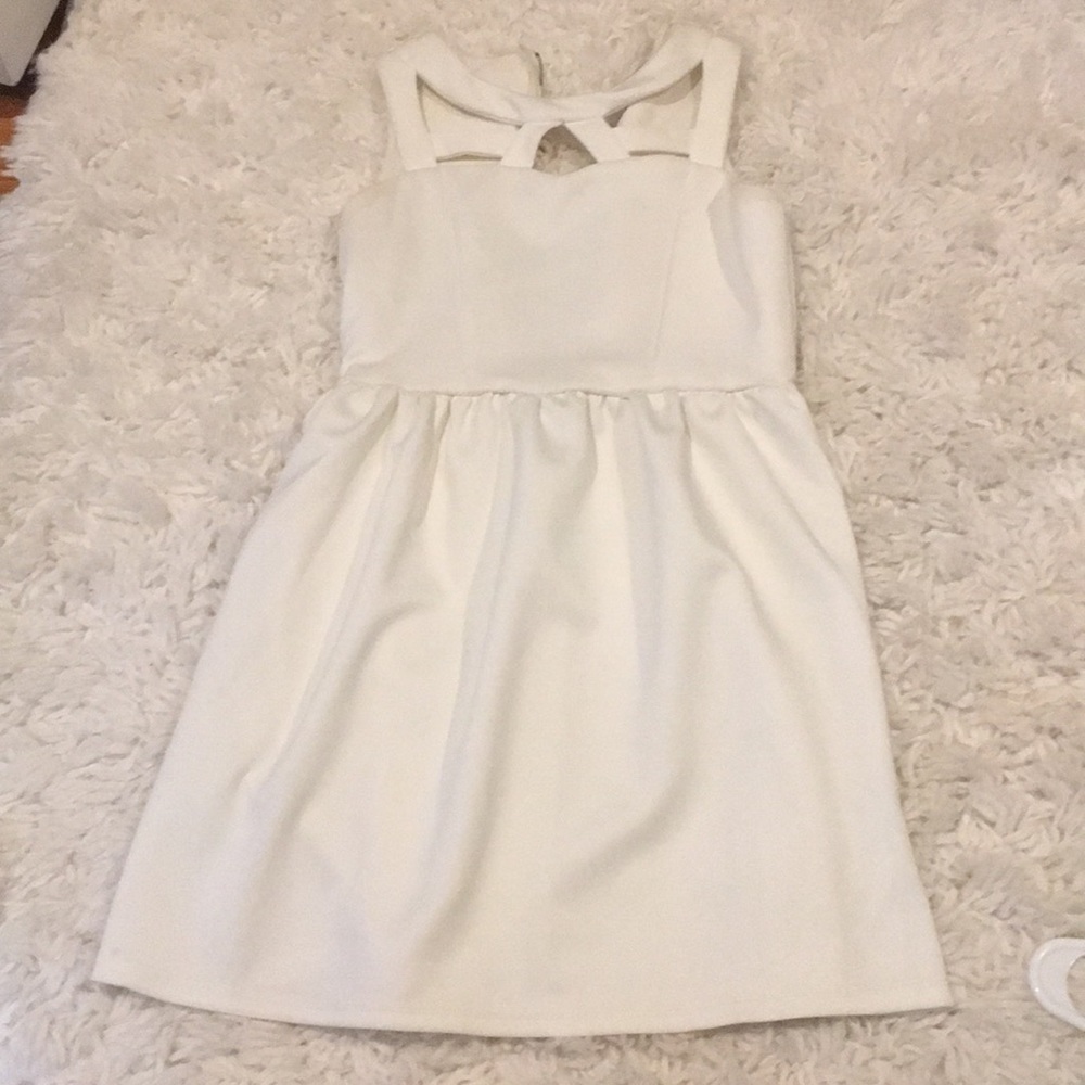 White Poof Girl Cutout Dress
